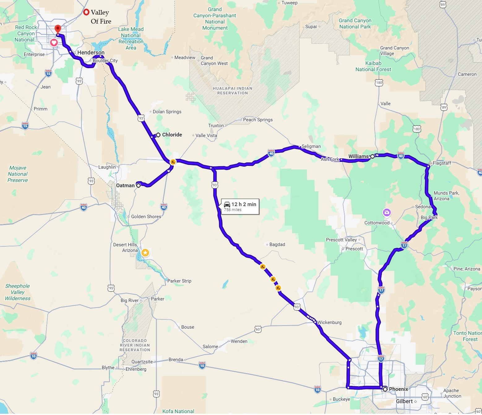 Carte Roadtrip North USA
