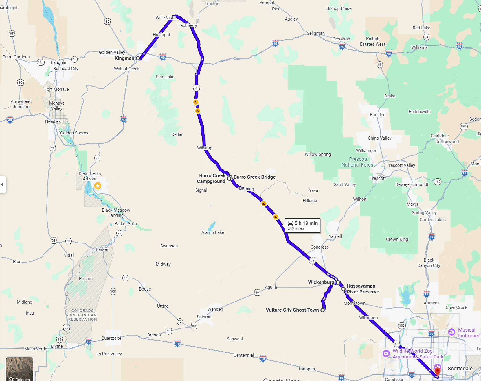 Carte Roadtrip North USA