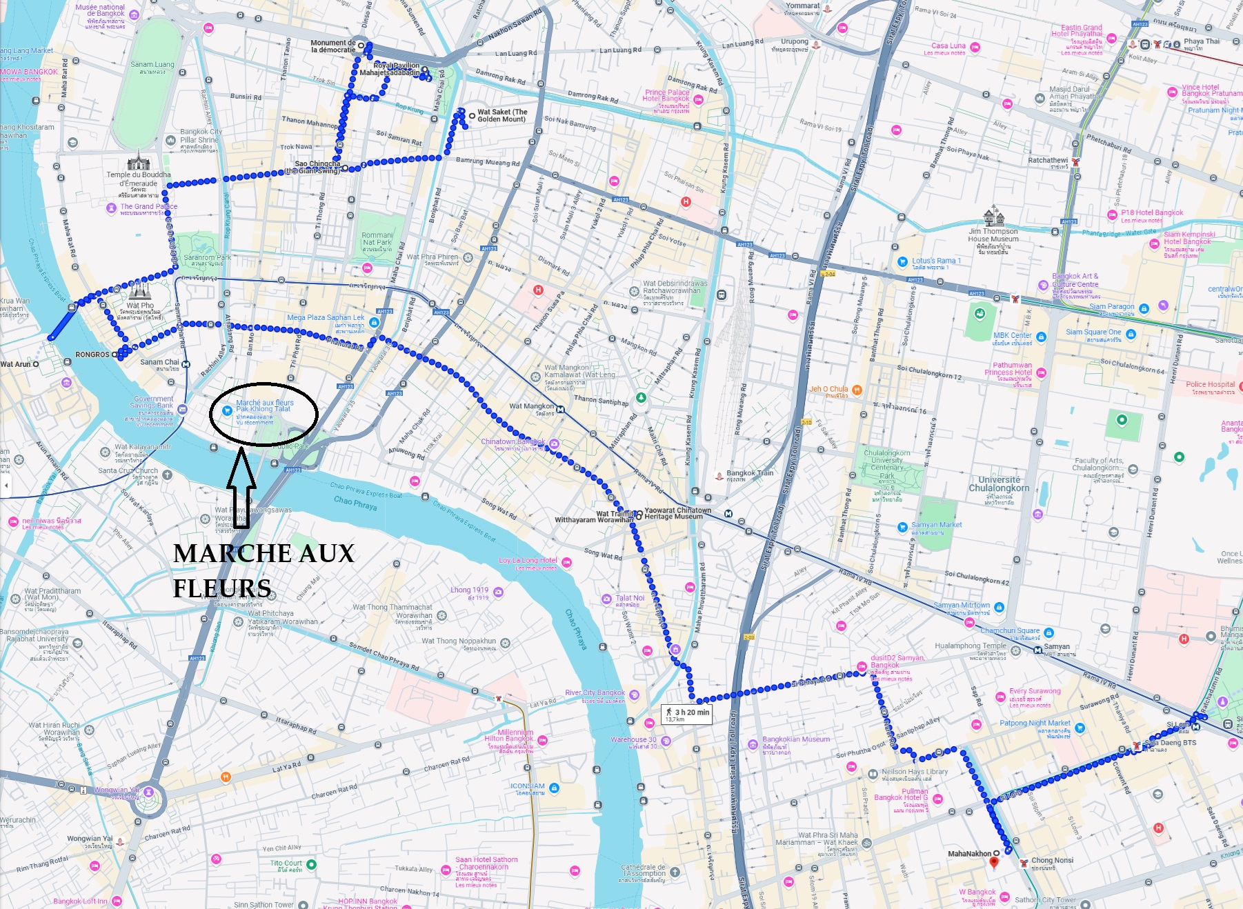 Carte Roadtrip Sud Thaïlande