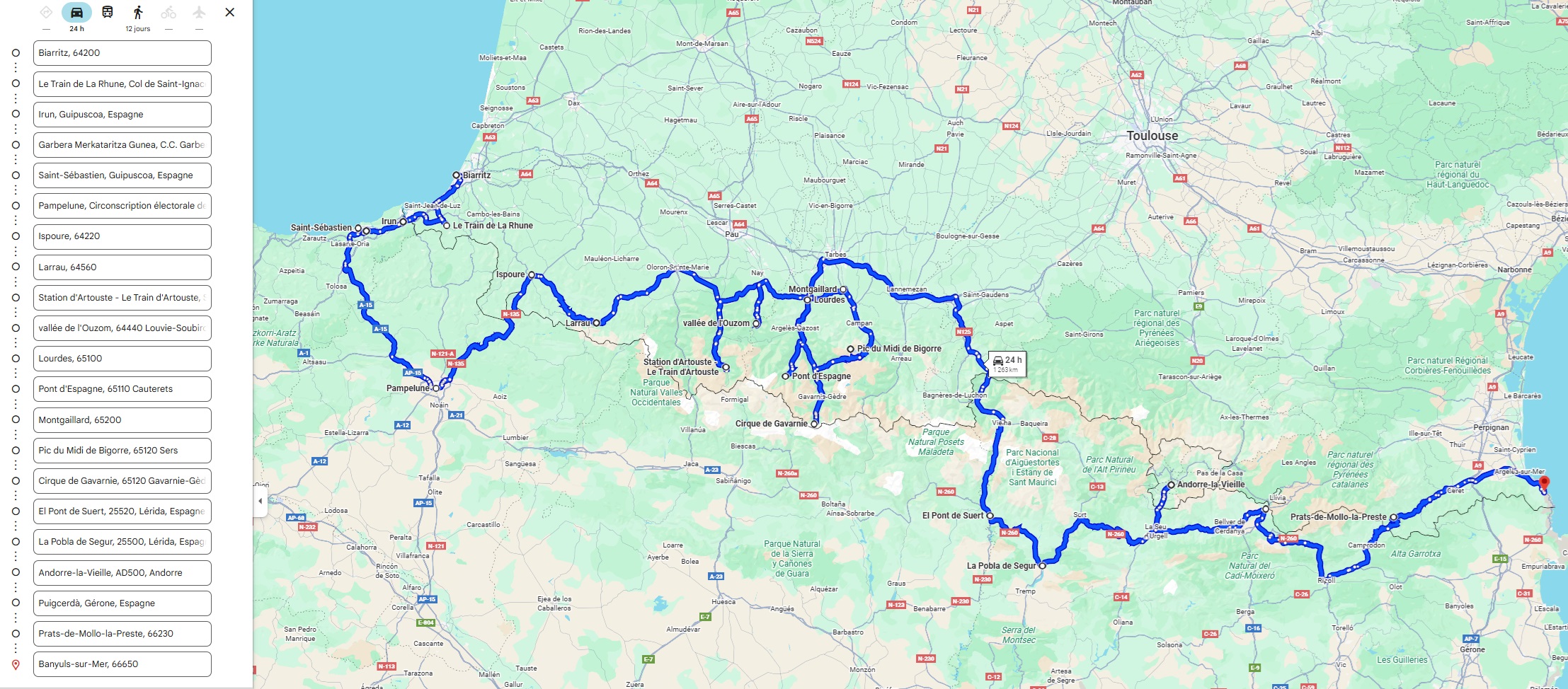 Carte Roadtrip Pays Basque