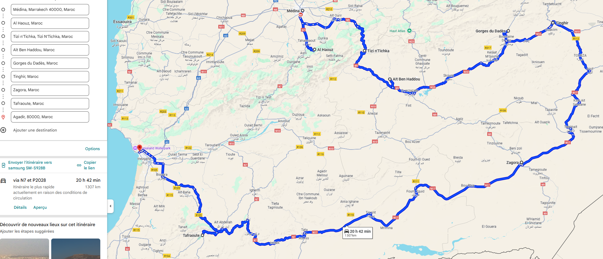 Carte Roadtrip Maroc