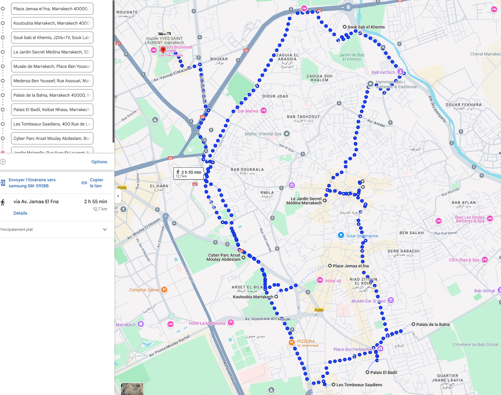 Trajet Marakech Optimisé
