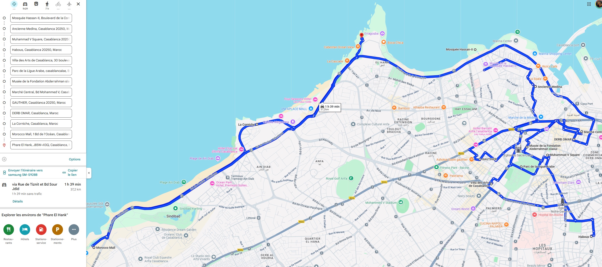 Trajet Maroc Sans Casa