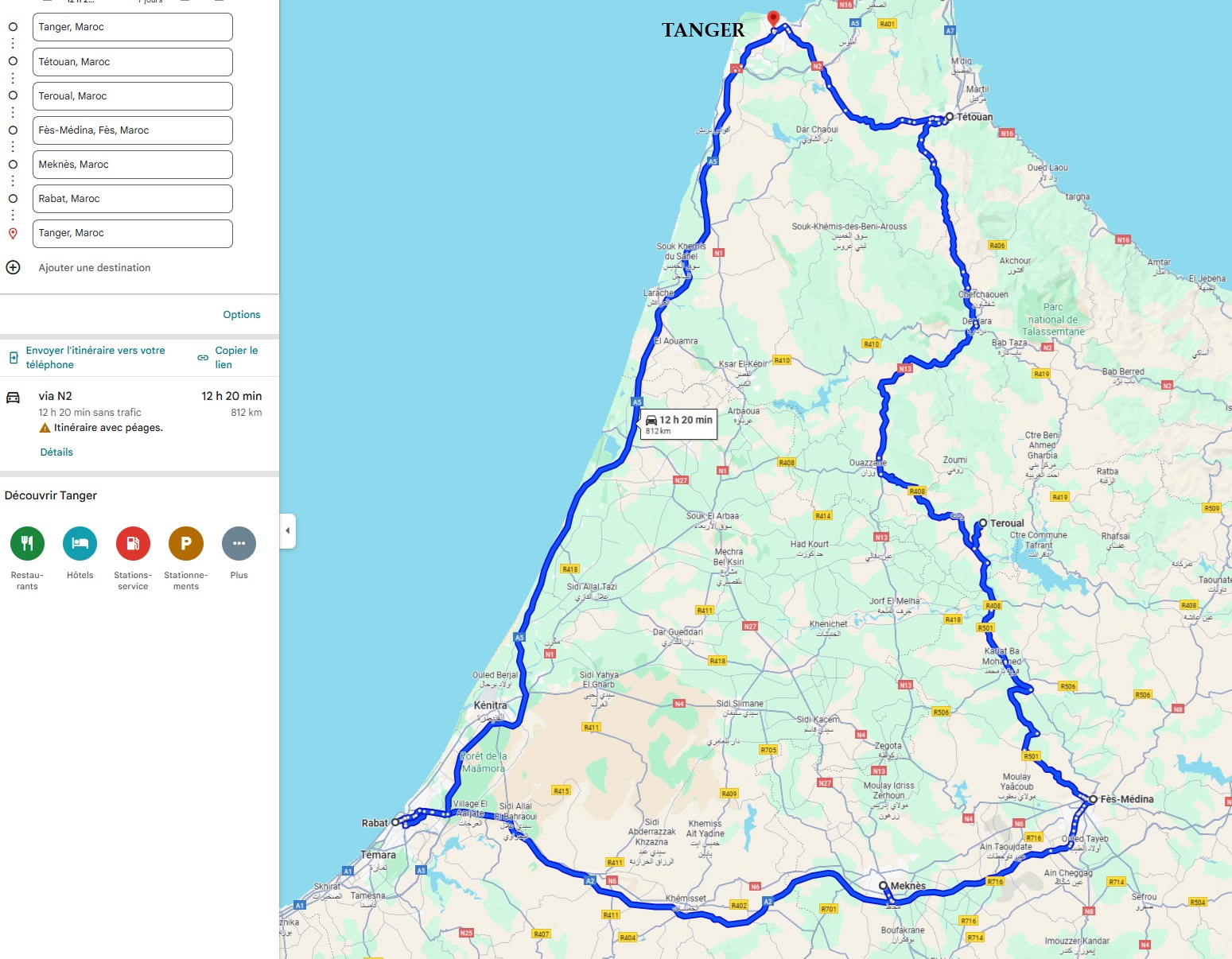 Carte Roadtrip Maroc