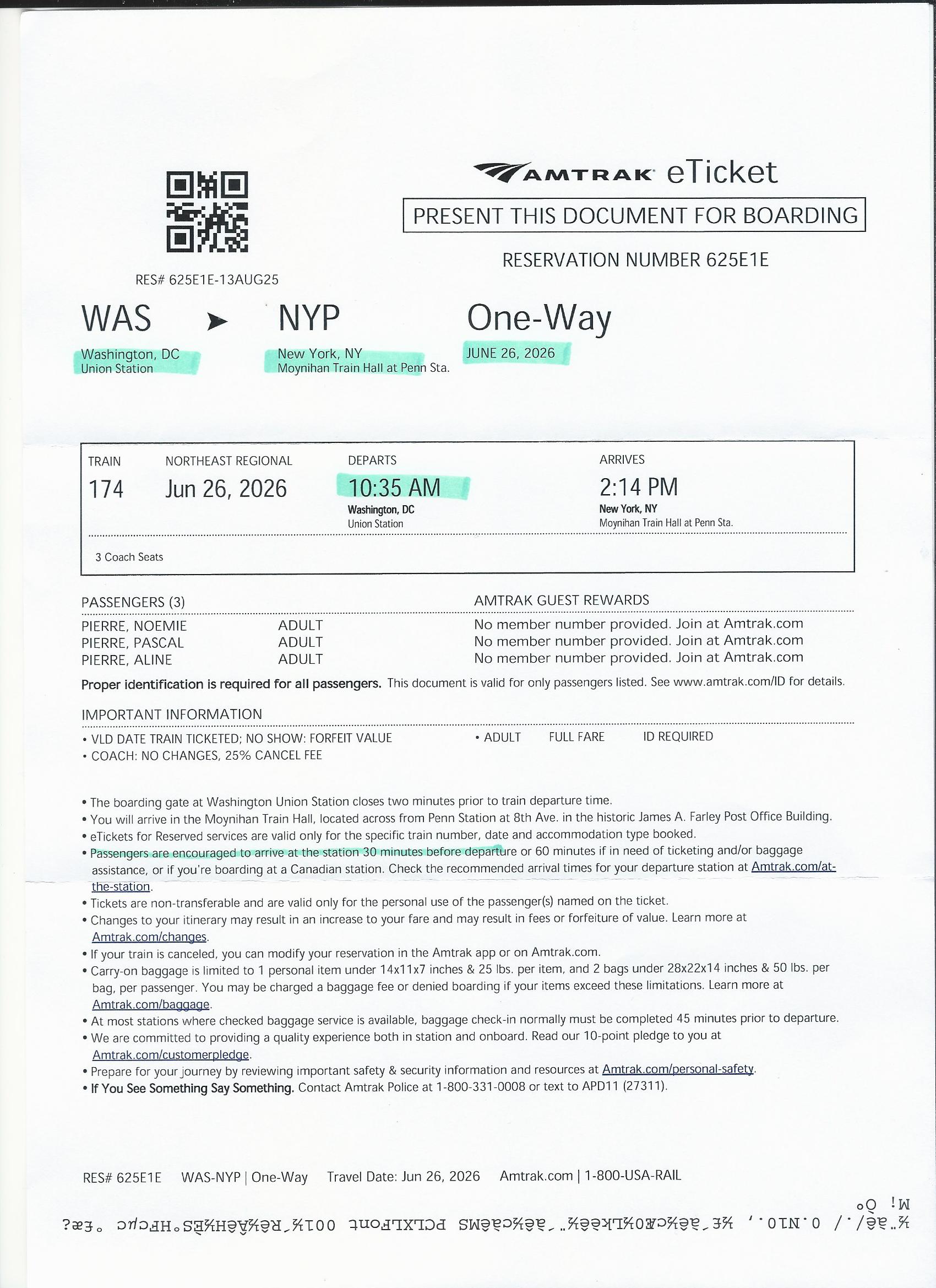 Ticket Amtrak